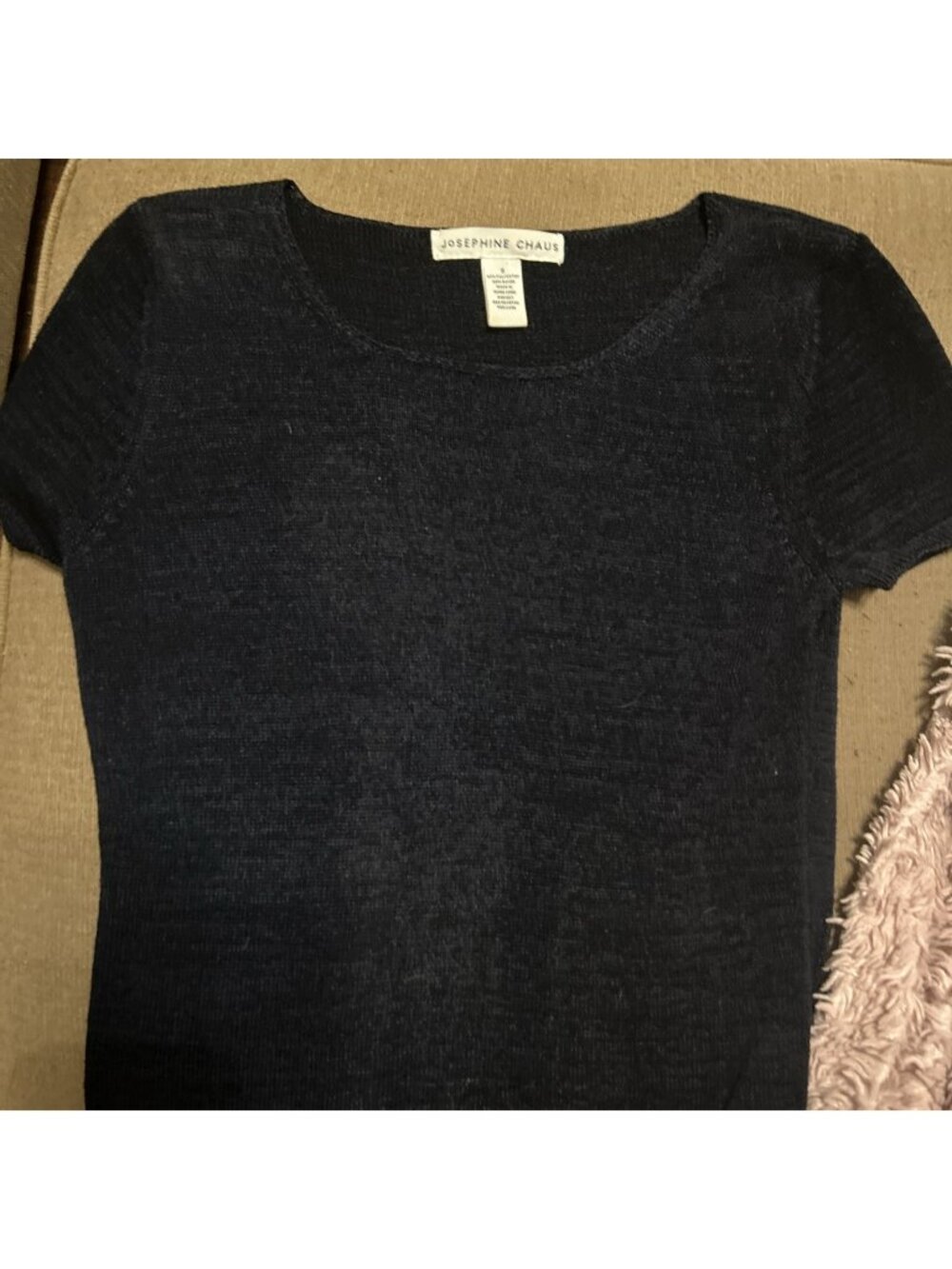Josephine Chaus Black Women’s Short Sleeve Knit Sweater Size Small